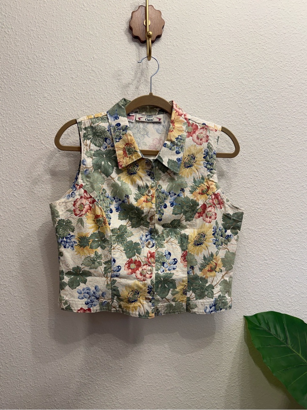 Vintage Orvis Floral Button Front Vest – Women’s Size Small